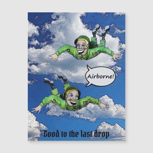 Airborne, army jump paratrooper, army cartoon (Front)