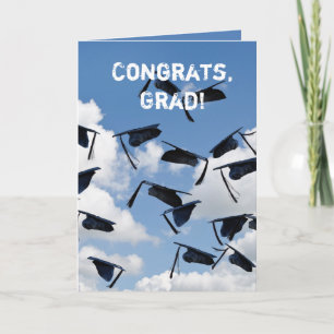 airborne black graduation caps card