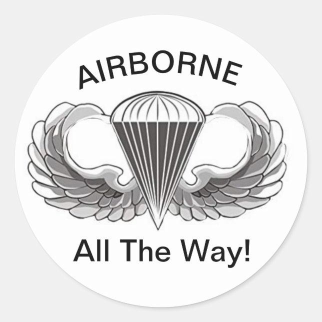 Airborne!  classic round sticker (Front)
