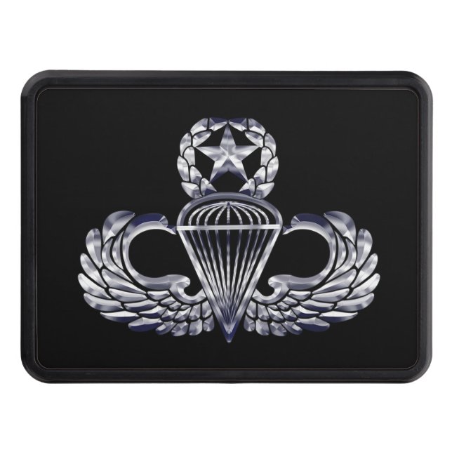 Airborne Jump Master Wings Trailer Hitch Cover (Front)
