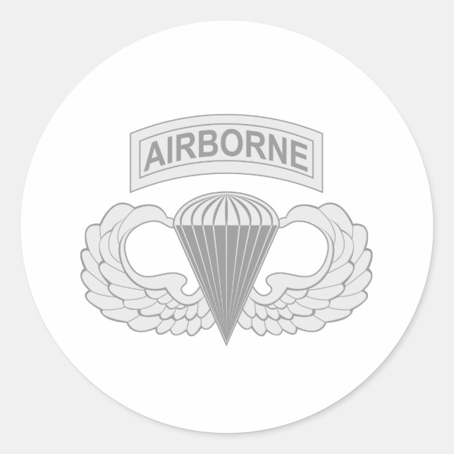 Airborne Jump Wings Classic Round Sticker (Front)