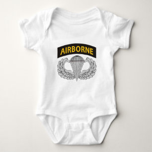 Airborne Jump Wings With Airborne Tab Baby Bodysuit