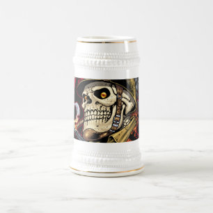 Airborne or Marine Paratrooper Skull with Helmet Beer Stein
