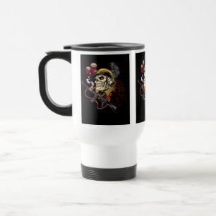 Airborne or Marine Paratrooper Skull with Helmet Travel Mug
