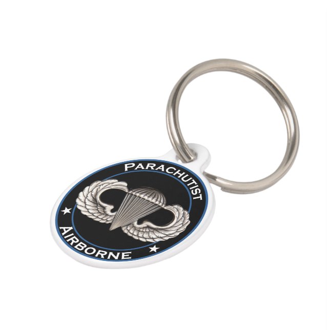 Airborne Parachutist Pet Tag (Side)