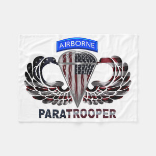 Airborne Paratrooper Fleece Blanket