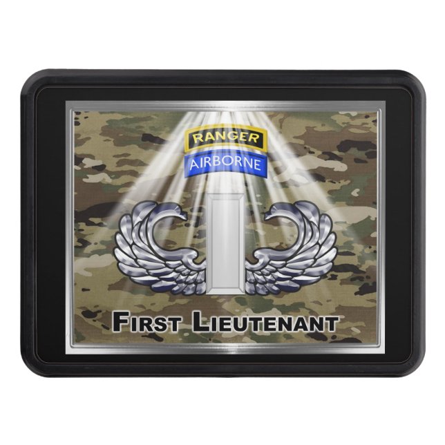 Airborne Ranger First Lieutenant Trailer Hitch Cover (Front)