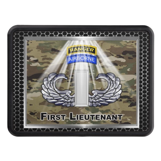 Airborne Ranger First Lieutenant Trailer Hitch Cover (Front)