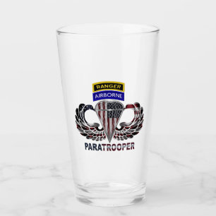 Airborne Ranger Jump Wings with American Flag Glass