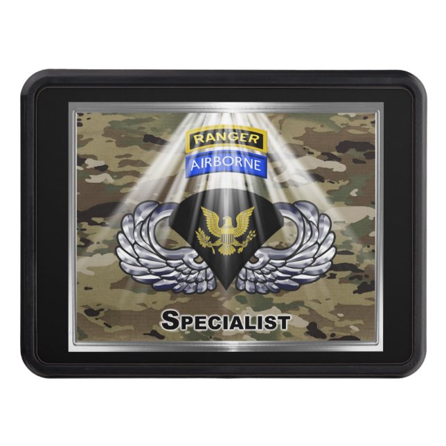 Airborne Ranger Specialist Trailer Hitch Cover (Front)