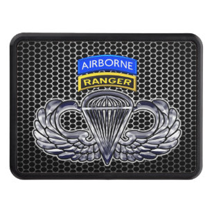 Airborne Ranger Tabs with Jump Wings Trailer Hitch Cover