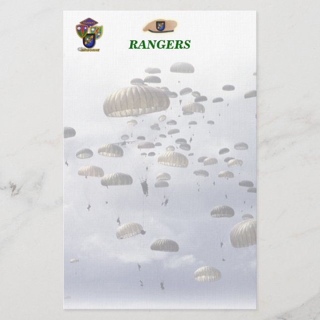 Airborne Rangers army son wife mom Stationery (Front)