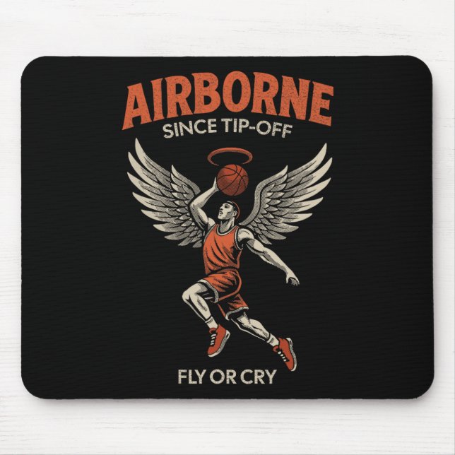 Airborne Since Tip-off Winged Sketll Player Design Mouse Pad (Front)