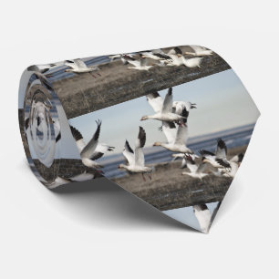 Airborne Snow Geese Tie