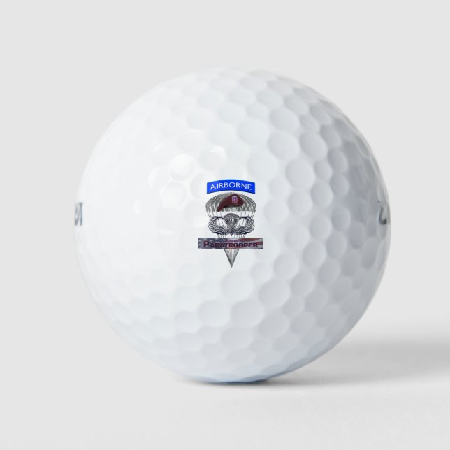 Airborne Tab Steel Paratrooper Jump Wings Golf Balls (Front)