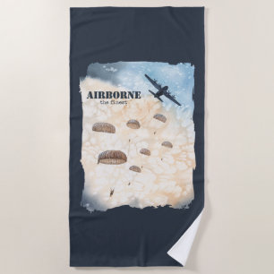 Airborne The Finest Paratroopers Jump Customizable Beach Towel