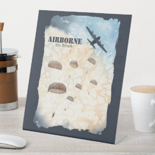 Airborne The Finest Paratroopers Jump Customizable Pedestal Sign