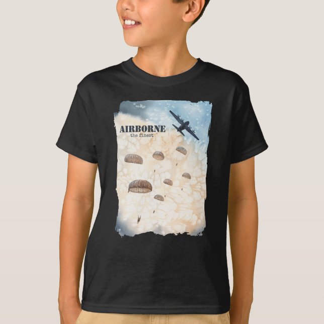 Airborne The Finest Paratroopers Jump Customizable T-Shirt (Front)