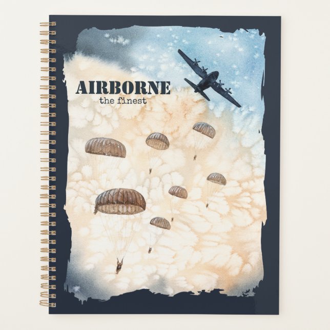 Airborne The Finest Paratroopers Jump Personalized Planner (Front)