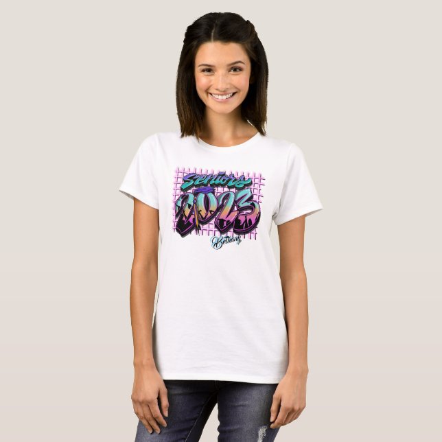 Airbrush personalized  class 2023 retro T-Shirt (Front Full)