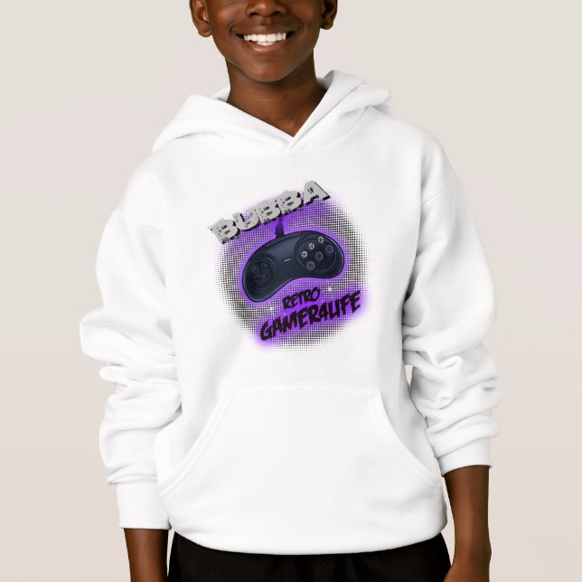 Airbrush Retro gamer personalized hoodie  (Front)