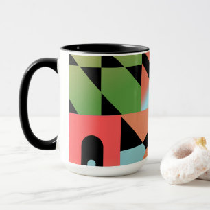 Airbrush Style Abstract Geometric Shapes Colourful Mug