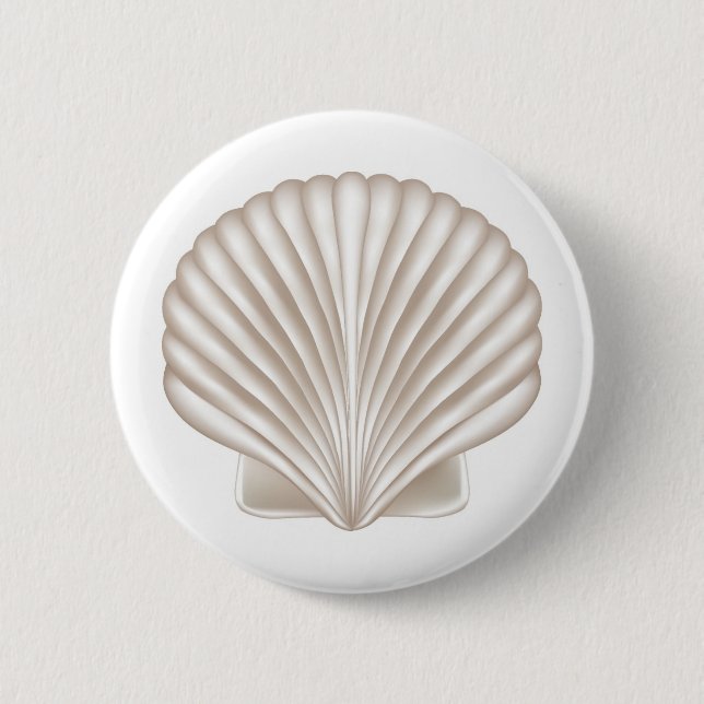 Airbrush Style Seashell 2 Inch Round Button (Front)
