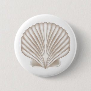 Airbrush Style Seashell 2 Inch Round Button