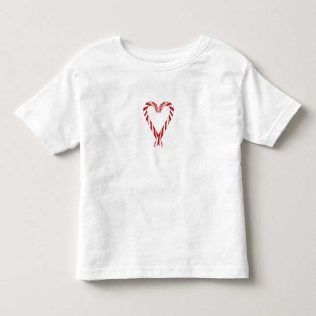 Airbrushed Candy Cane Heart Toddler Tee (Front)