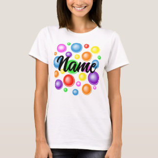 Airbrushed Personalized name with rainbow bubbles T-Shirt