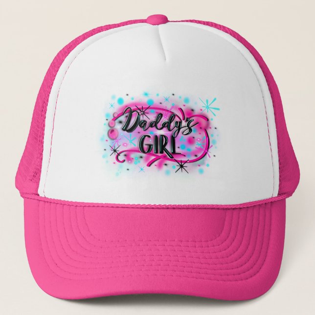 airbrushed pink daddy's girl hat cap (Front)