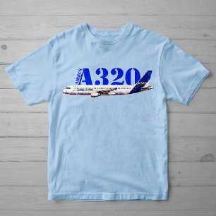 Airbus A320 Aircraft Watercolor drawing Profile T-Shirt