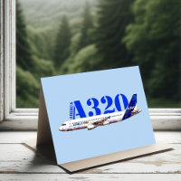 Airbus A320 Aircraft Watercolor drawing Profile