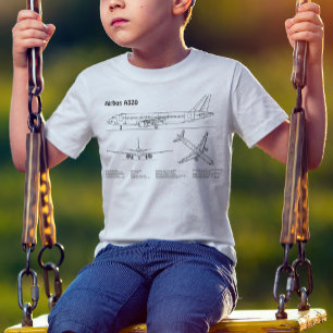Airbus A320 - Airplane Blueprint Drawing Plans BD T-Shirt