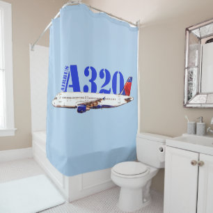 Airbus a320 Airplane Watercolor drawing