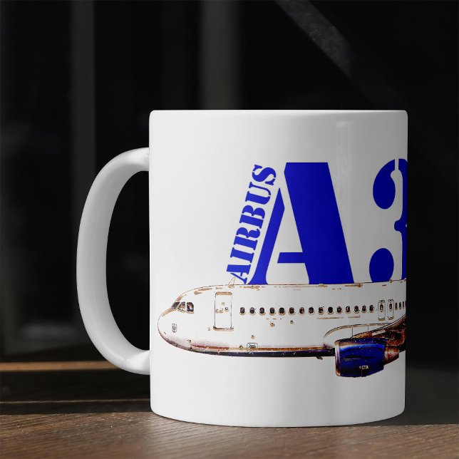 Airbus a320 Airplane Watercolor drawing Coffee Mug (Creator Uploaded)