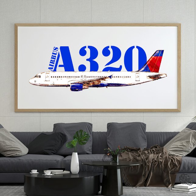 Airbus a320 Airplane Watercolor drawing Photo Print (Creator Uploaded)