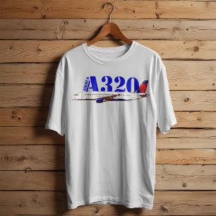 Airbus a320 Airplane Watercolor drawing T-Shirt