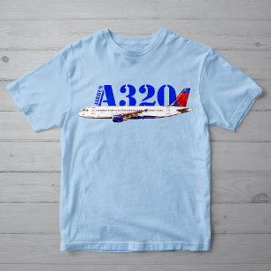 Airbus a320 Airplane Watercolor drawing T-Shirt