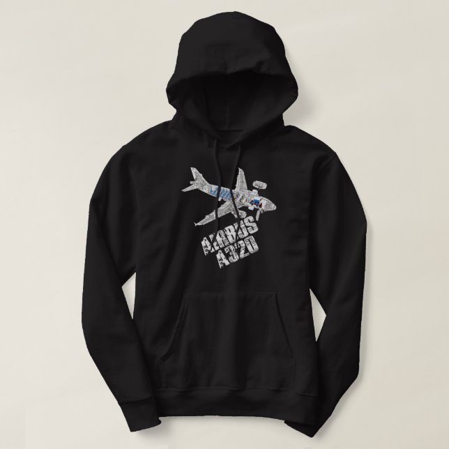 Airbus A320 jet airplane cutaway aviation pilot gi Hoodie (Design Front)