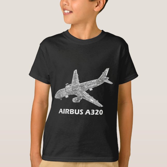 Airbus A320 jet airplane cutaway aviation pilot gi T-Shirt (Front)