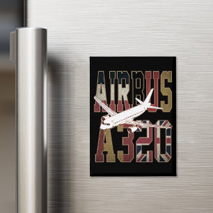 Airbus a320 Jetliner. Vintage European Flags Magnet