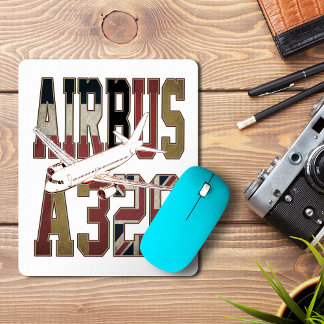 Airbus a320 Jetliner. Vintage European Flags Mouse Pad