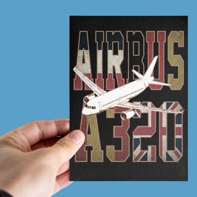 Airbus a320 Jetliner. Vintage European Flags Postcard (Creator Uploaded)