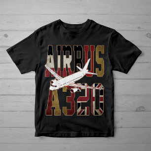 Airbus a320 Jetliner. Vintage European Flags T-Shirt