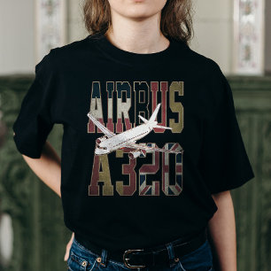Airbus a320 Jetliner. Vintage European Flags T-Shirt