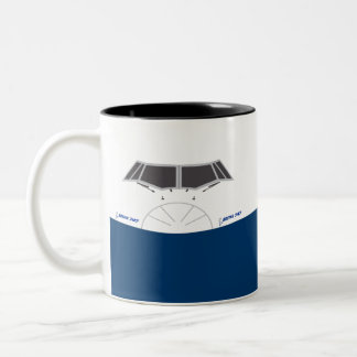 Airbus A350 nose front view Two-Tone Coffee Mug
