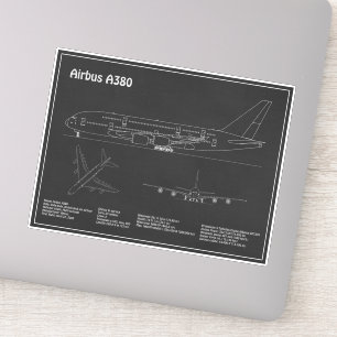 Airbus a380 - Airplane Blueprint Drawing Plans PD