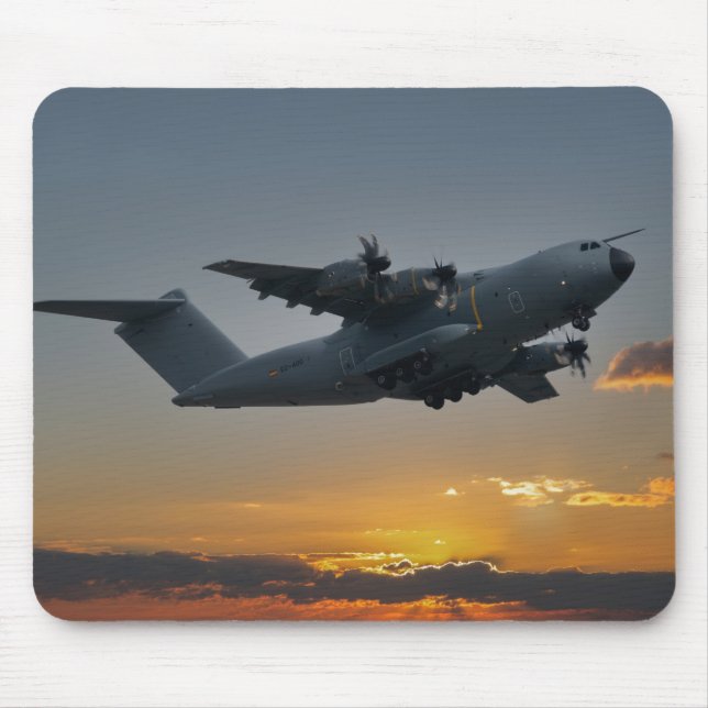 Airbus A400M At Sunset Mouse Pad (Front)