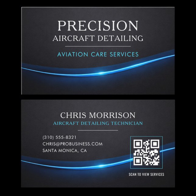 Aircraft Airplane Detailing QR Code Business Card (Creator Uploaded)